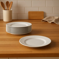 Set de 12 platos llanos blancos de porcelana de Ø 27 cm