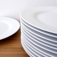 Set de 12 platos postre blancos de porcelana de Ø 19 cm