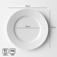 Set de 12 platos postre blancos de porcelana de Ø 19 cm