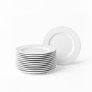Set de 12 platos postre blancos de porcelana de Ø 19 cm