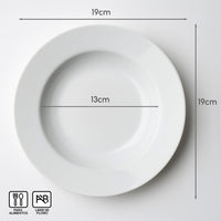 Set de 12 platos hondos blancos de porcelana de Ø 21 cm