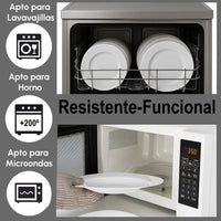 Set de 12 platos hondos blancos de porcelana de Ø 21 cm