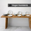Set de 12 platos hondos blancos de porcelana de Ø 21 cm