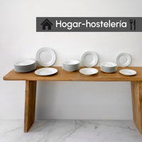 Set de 12 platos hondos blancos de porcelana de Ø 21 cm