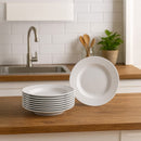 Set de 12 platos hondos blancos de porcelana de Ø 21 cm