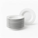 Set de 12 platos hondos blancos de porcelana de Ø 21 cm
