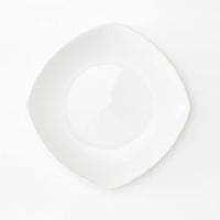 Set de 12 platos llanos cuadrados blancos de porcelana de Ø 27 cm