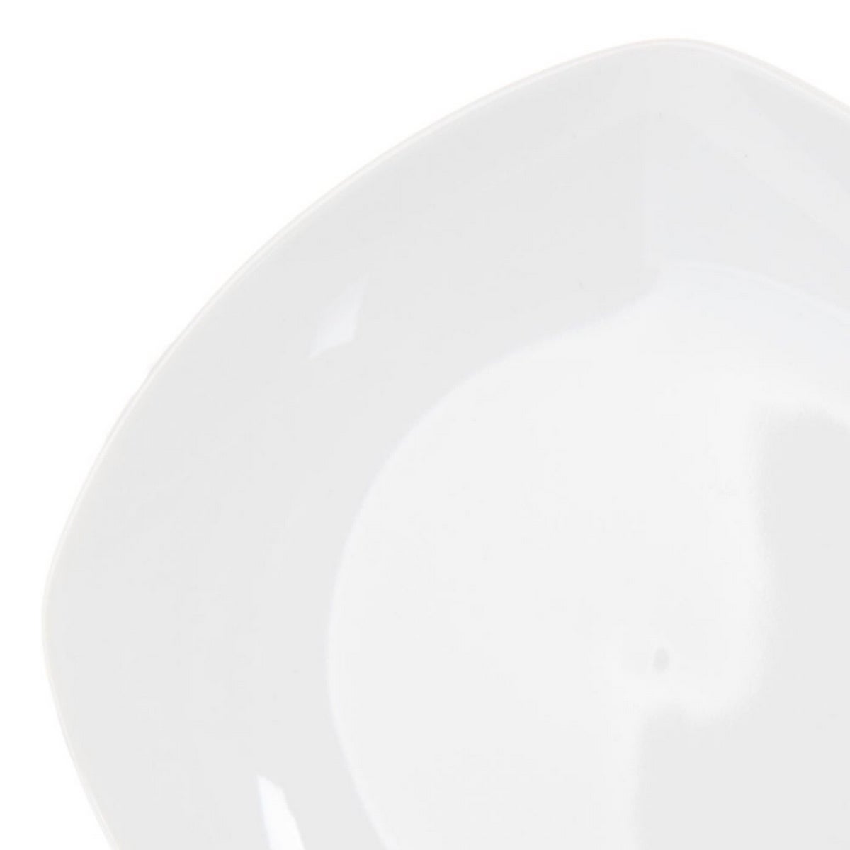 Set de 12 platos llanos cuadrados blancos de porcelana de Ø 27 cm