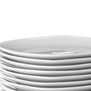 Set de 12 platos llanos cuadrados blancos de porcelana de Ø 27 cm