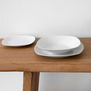 Set de 12 platos llanos cuadrados blancos de porcelana de Ø 27 cm