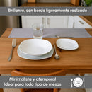 Set de 12 platos llanos cuadrados blancos de porcelana de Ø 27 cm