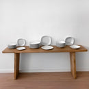 Set de 12 platos llanos cuadrados blancos de porcelana de Ø 27 cm