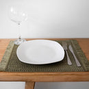 Set de 12 platos llanos cuadrados blancos de porcelana de Ø 27 cm