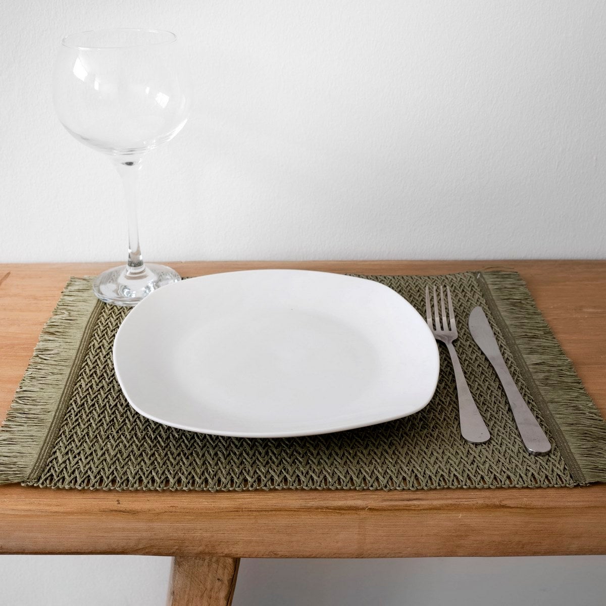 Set de 12 platos llanos cuadrados blancos de porcelana de Ø 27 cm