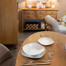 Set de 12 platos llanos cuadrados blancos de porcelana de Ø 27 cm