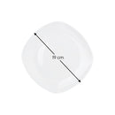 Set de 12 platos postre cuadrados blancos de porcelana de Ø 21 cm