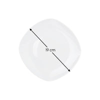 Set de 12 platos postre cuadrados blancos de porcelana de Ø 21 cm