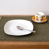 Set de 12 platos postre cuadrados blancos de porcelana de Ø 21 cm