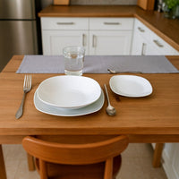 Set de 12 platos postre cuadrados blancos de porcelana de Ø 21 cm