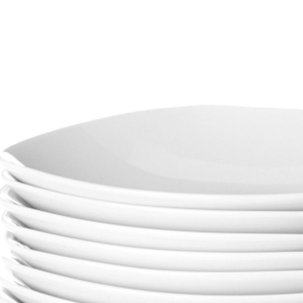 Set de 12 platos hondos cuadrados blancos de porcelana de Ø 23 cm