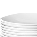 Set de 12 platos hondos cuadrados blancos de porcelana de Ø 23 cm