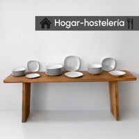 Set de 12 platos hondos cuadrados blancos de porcelana de Ø 23 cm