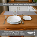 Set de 12 platos hondos cuadrados blancos de porcelana de Ø 23 cm