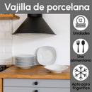 Set de 12 platos hondos cuadrados blancos de porcelana de Ø 23 cm