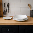 Set de 12 platos hondos cuadrados blancos de porcelana de Ø 23 cm