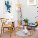 Perchero de pie de madera natural