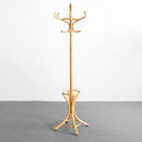 Perchero de pie de madera natural