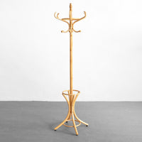 Perchero de pie de madera natural