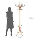 Perchero de pie de madera natural