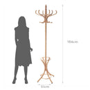 Perchero de pie de madera natural