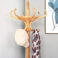 Perchero de pie de madera natural