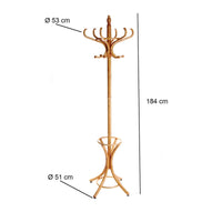 Perchero de pie de madera natural