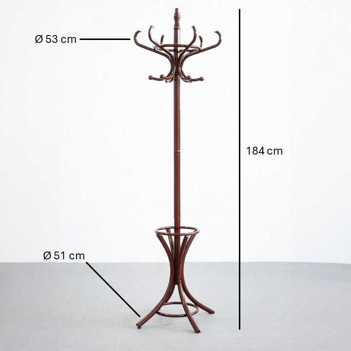 Perchero de pie marrón