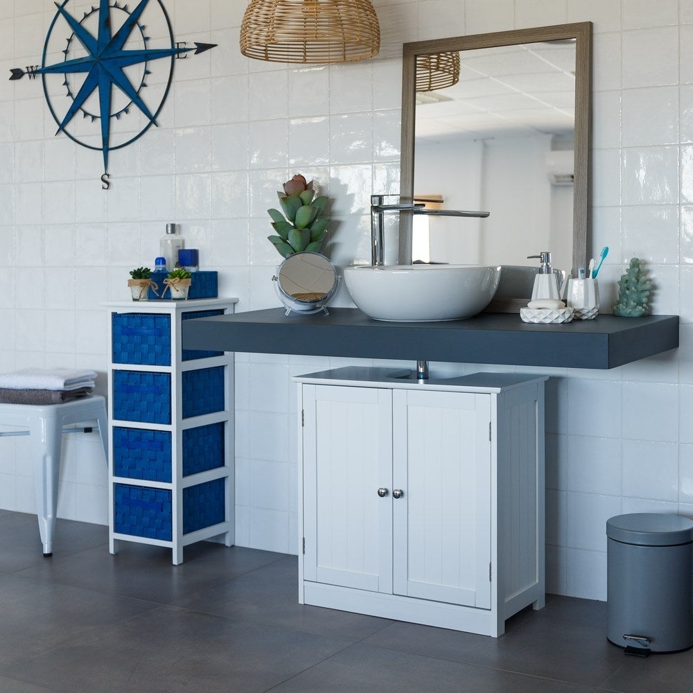 Mueble bajo lavabo blanco