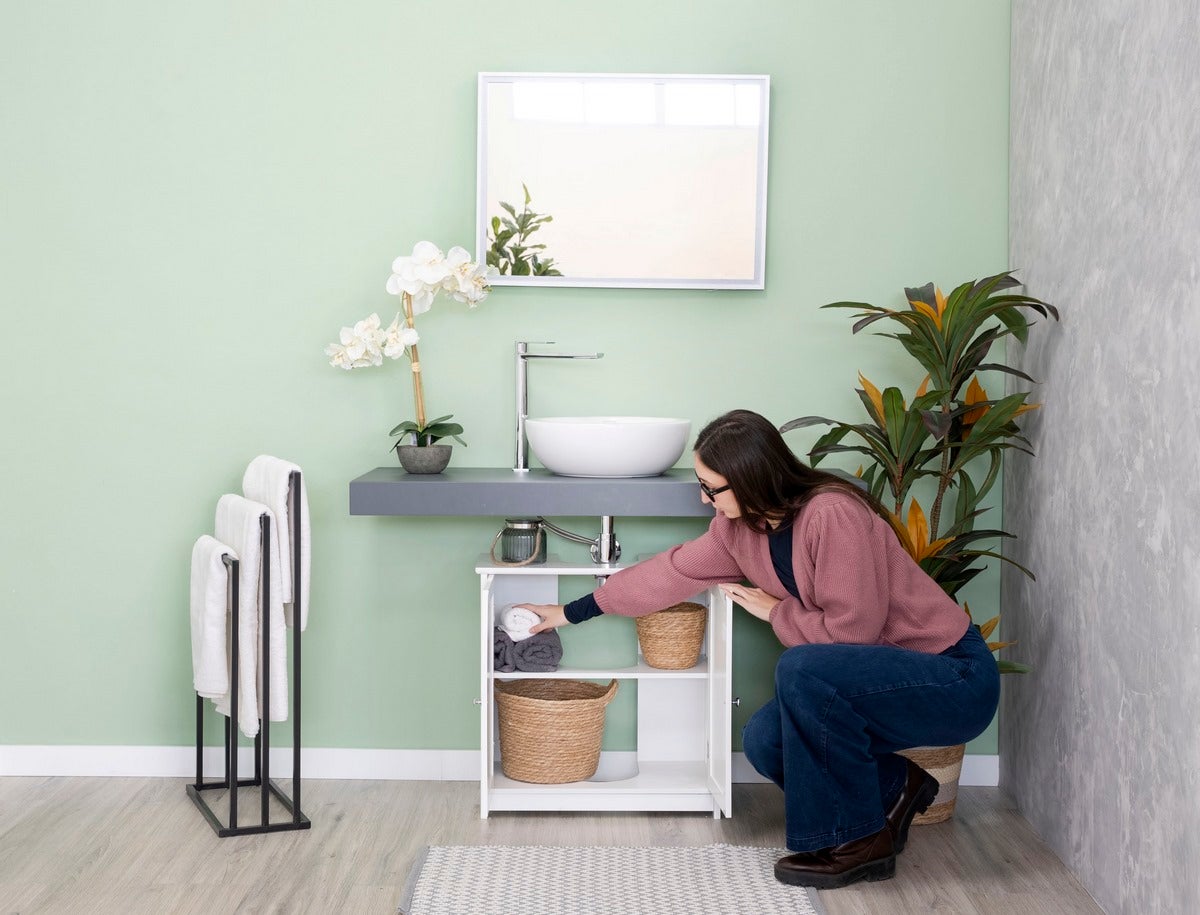 Mueble bajo lavabo blanco