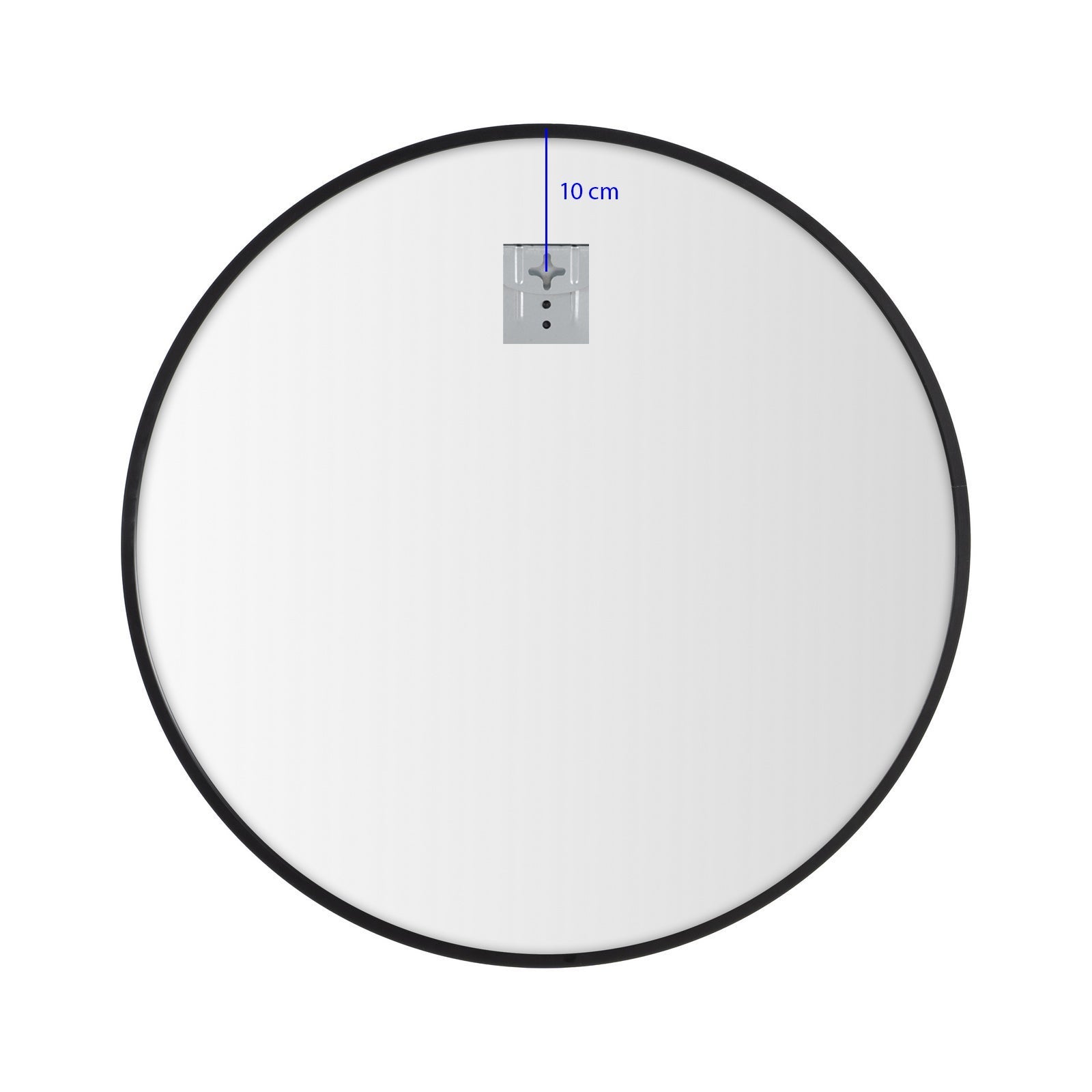 Espejo de pared redondo negro de 50 cm