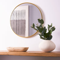 Espejo de pared redondo dorado de 60 cm