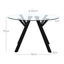 Mesa de comedor Elsa negra de 120cm