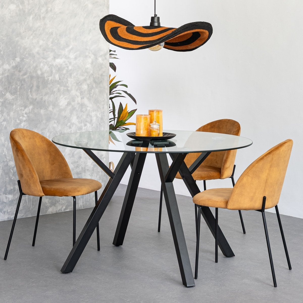 Mesa de comedor Elsa negra de 120cm