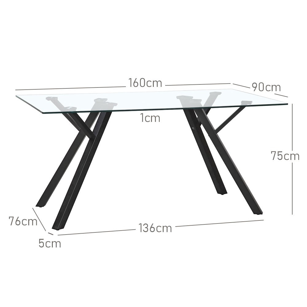 Mesa de comedor Elsa negra de 160cm