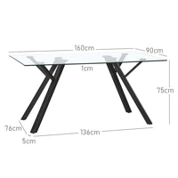 Mesa de comedor Elsa negra de 160cm
