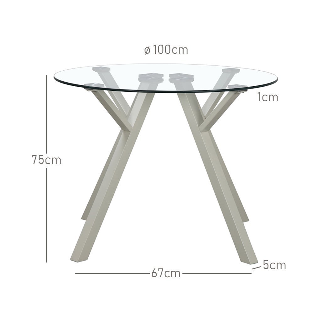 Mesa de comedor Elsa beige de 100cm