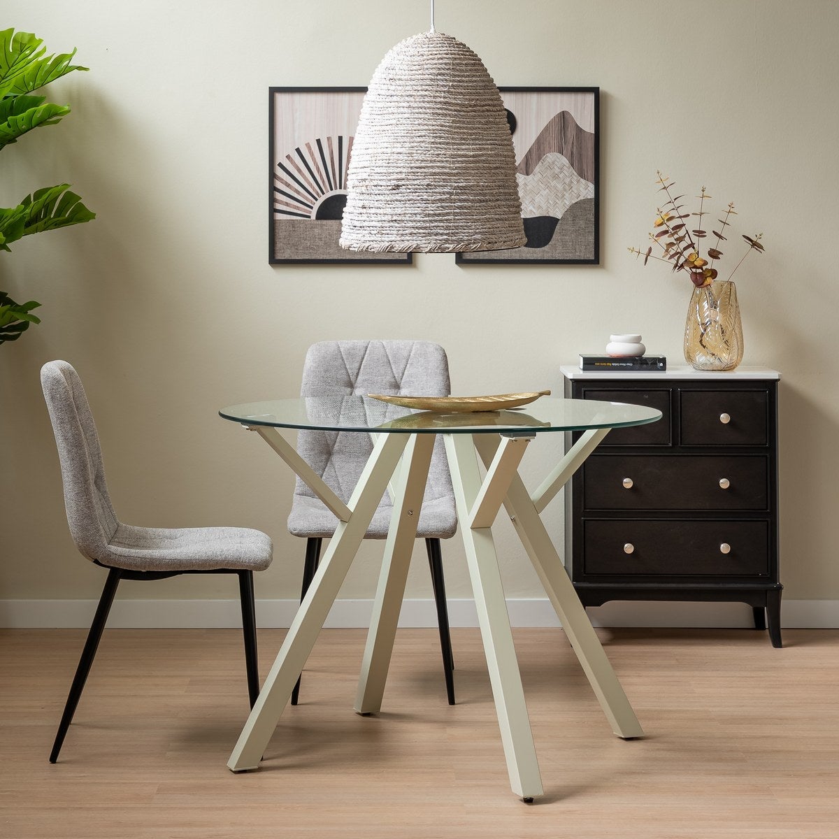 Mesa de comedor Elsa beige de 100cm