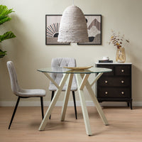 Mesa de comedor Elsa beige de 100cm