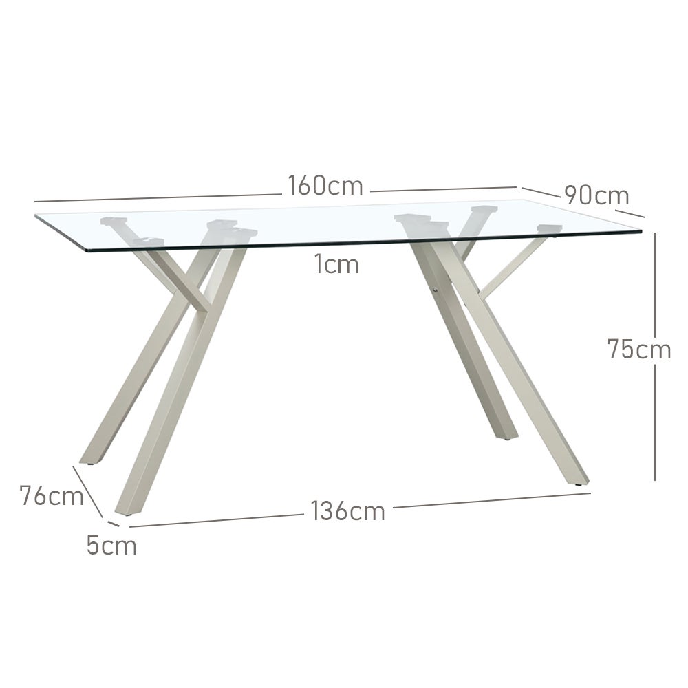 Mesa de comedor Elsa beige de 160cm