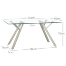 Mesa de comedor Elsa beige de 160cm